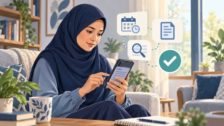 Pembaca menyemak sumber dan bukti bagi satu mesej kesihatan sebelum berkongsi melalui telefon pintar.